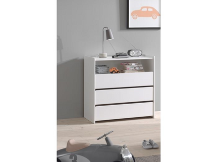 Vipack Byrå Med Skötbord, Vit/Natur