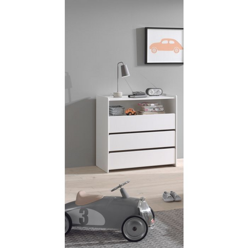 Vipack Kiddy Byrå Med 3 Lådor, Vit