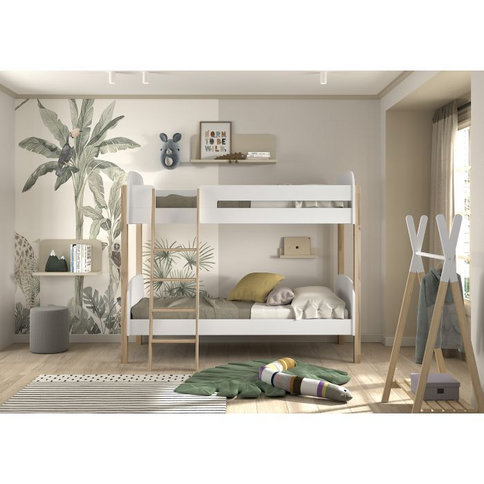 Vipack Kiddy Våningssäng 90x200 cm, Vit
