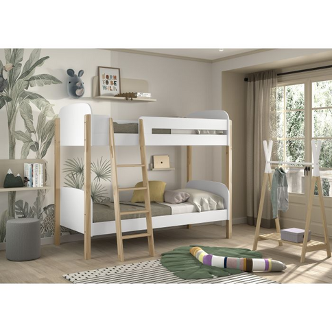 Vipack Kiddy Våningssäng 90x200 cm, Vit