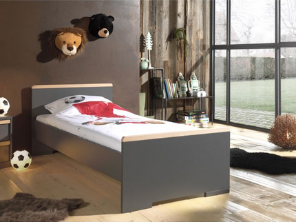 Vipack London Enkelsäng 90x200 cm, Antracit