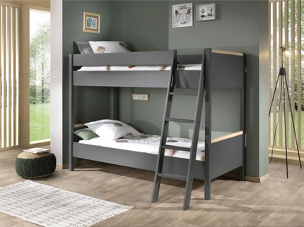 Vipack London Våningssäng 90x200 cm, Antracit
