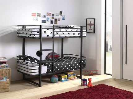 Vipack Oscar Våningssäng 90X200 cm, Svart