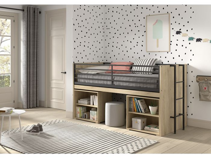 Vipack Sam Loftsäng Med Förvaringslådor 90x200 cm, Ek