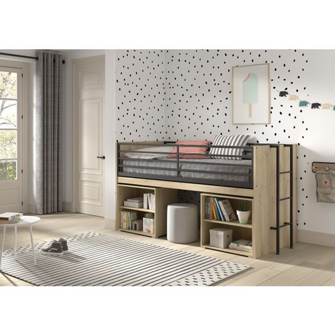 Vipack Sam Loftsäng Med Förvaringslådor 90x200 cm, Ek