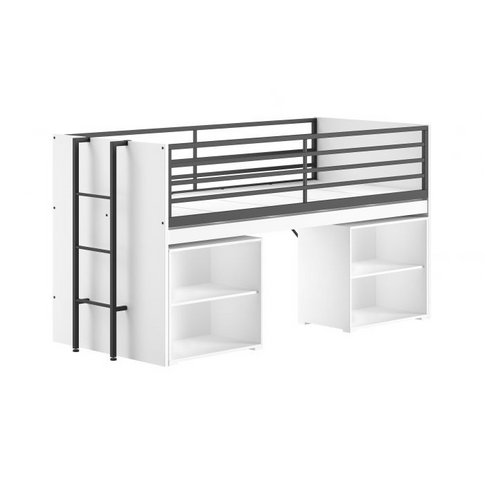 Vipack Sam Loftsäng Med Förvaringslådor 90x200 cm, Vit