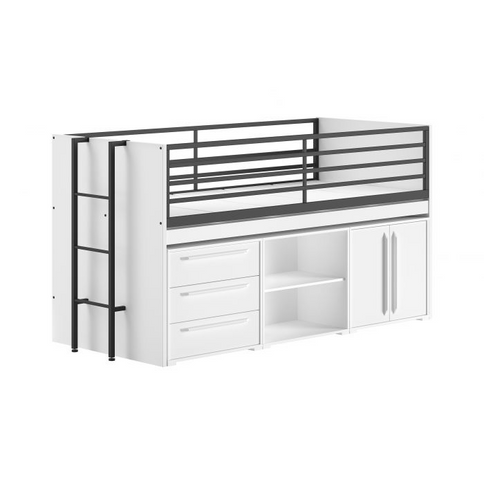 Vipack Sam Loftsäng Med Förvaring 90x200 cm, Vit