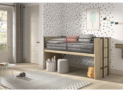Vipack Sam Loftsäng Med Byråar 90x200 cm, Ek