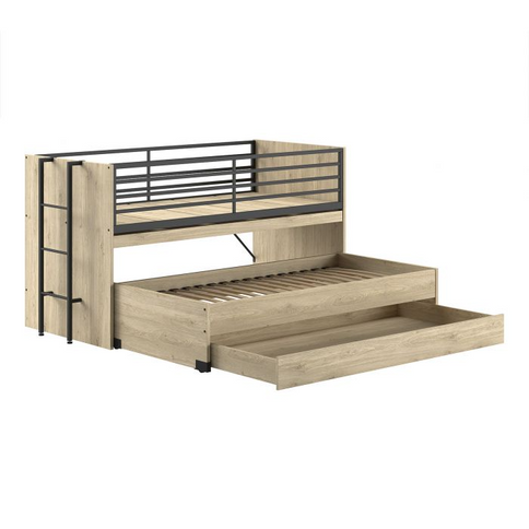Vipack Sam Loftsäng Med Lådor Och Extrasäng 90X200 cm, Ek