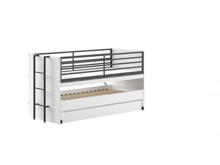 Vipack Sam Loftsäng Med Lådor Och Extrasäng 90X200 cm, Vit