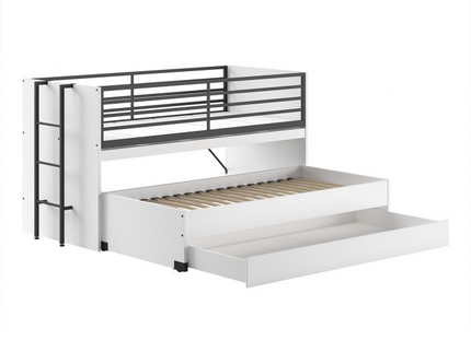Vipack Sam Loftsäng Med Lådor Och Extrasäng 90X200 cm, Vit