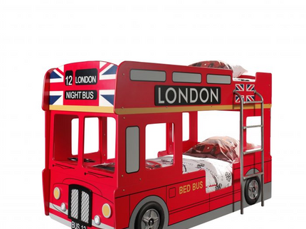 Vipack Londonbuss Våningssäng 90x200 cm, Röd