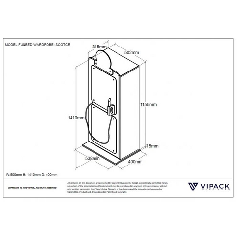 Vipack Bensinpump Garderob, Röd