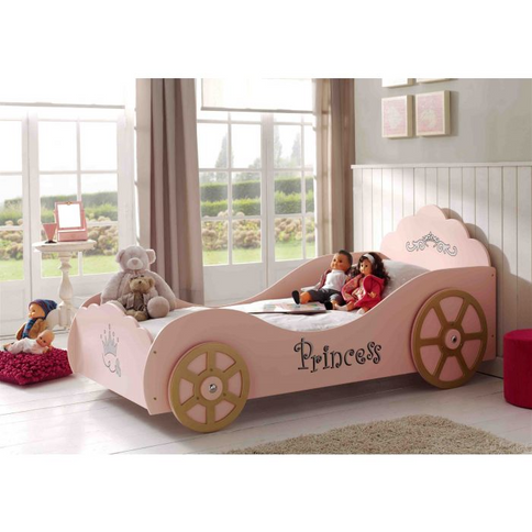 Vipack Bilsäng Princess Pinky 90x200 cm, Rosa
