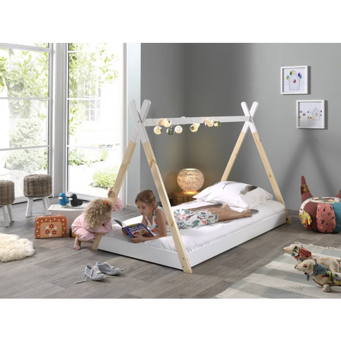 Vipack Tipi Juniorsäng Med Madrass 90x200 cm, Vit