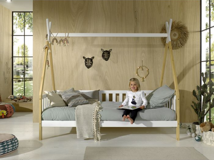 Vipack Tipi Junioräng Med Staket 90X200 cm, Vit