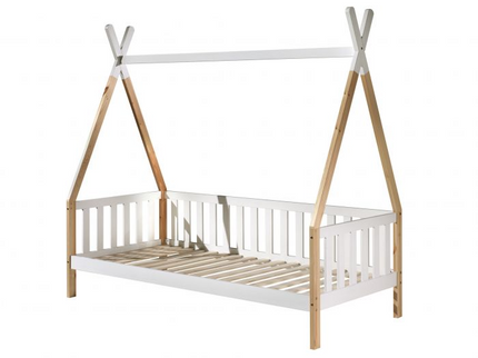 Vipack Tipi Juniorsäng Med Staket Och Låda 90x200 cm. Natur