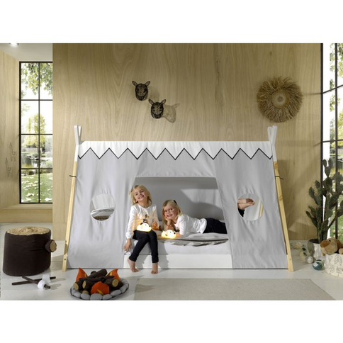 Vipack Tipi Juniorsäng Med Tält 90x200 cm, Vit