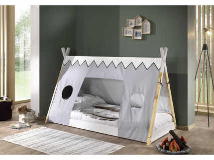 Vipack Tipi Juniorsäng Med Tält 90x200 cm, Vit
