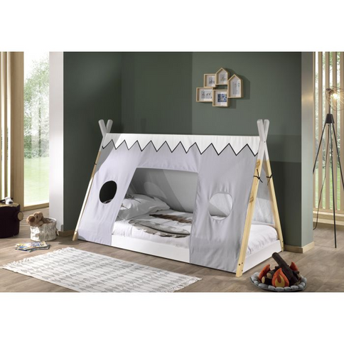 Vipack Tipi Juniorsäng Med Tält 90x200 cm, Vit