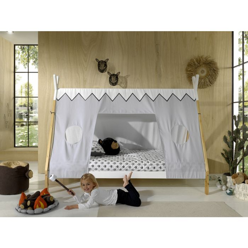 Vipack Tipi Juniorsäng Med Tält 90x200 cm, Natur