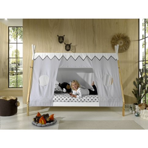 Vipack Tipi Juniorsäng Med Tält 90x200 cm, Natur