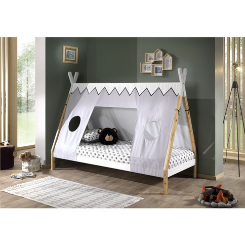 Vipack Tipi Juniorsäng Med Tält 90x200 cm, Natur