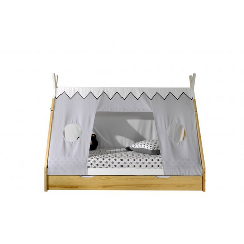 Vipack Tipi Juniorsäng Med Tält Och Låda 90x200 cm, Natur