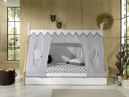 Vipack Tipi Juniorsäng Med Tält Och Låda 90x200 cm, Vit
