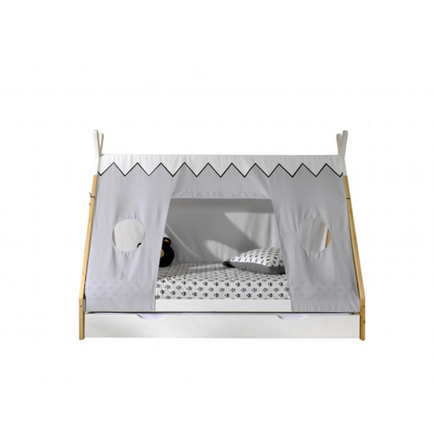 Vipack Tipi Juniorsäng Med Tält Och Låda 90x200 cm, Vit