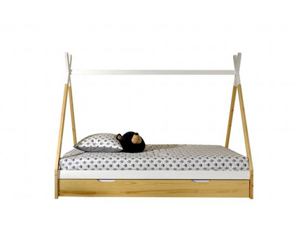 Vipack Tipi Juniorsäng Med Låda 90x200 cm. Natur