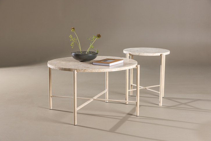 Vind Sandhamn Soffbord Beige 2st Runda