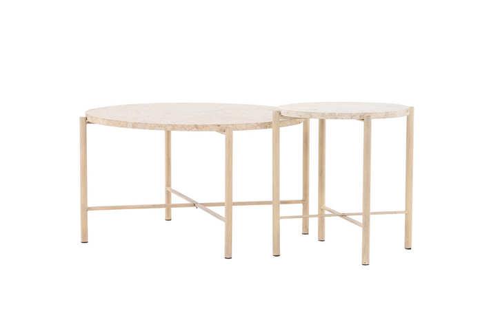 Vind Sandhamn Soffbord Beige 2st Runda