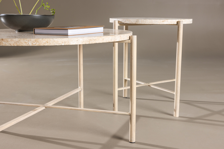 Vind Sandhamn Soffbord Beige 2st Runda