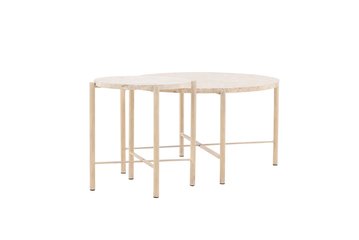 Vind Sandhamn Soffbord Beige 2st Runda
