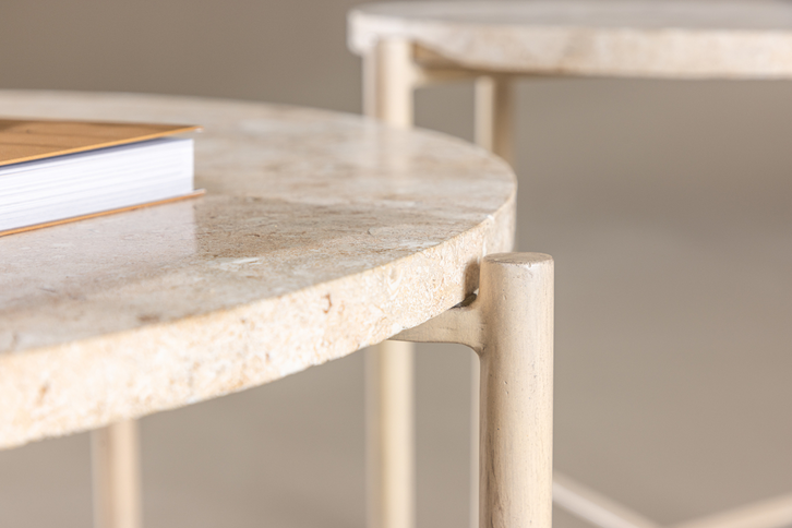 Vind Sandhamn Soffbord Beige 2st Runda
