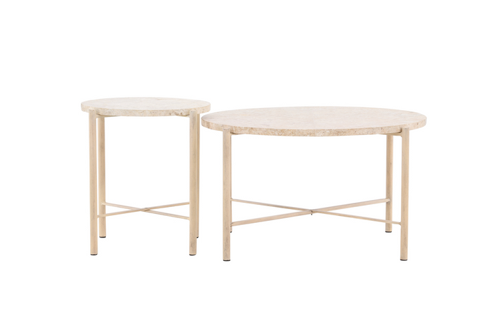 Vind Sandhamn Soffbord Beige 2st Runda