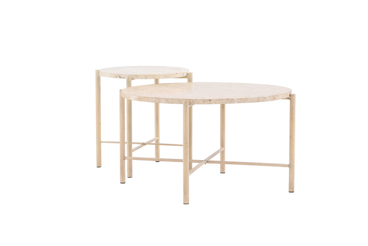 Vind Sandhamn Soffbord Beige 2st Runda