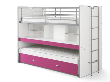 Vipack Bonny Våningssäng 90x200 cm, Fuchsia
