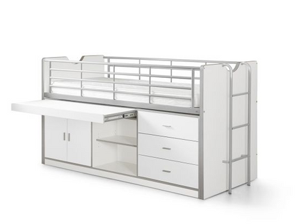 Vipack Bonny Loftsäng Säng 90x200 cm, Vit