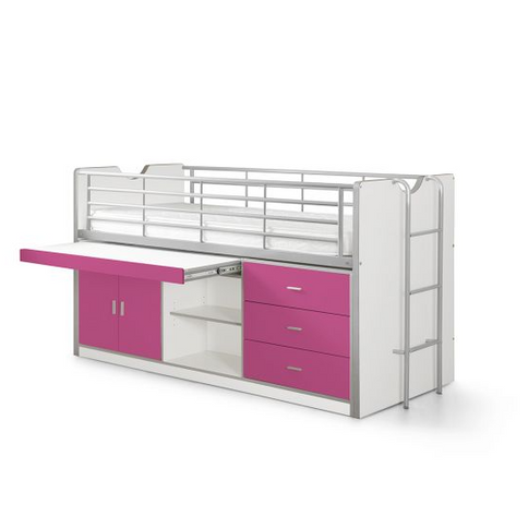 Vipack Bonny Loftsäng Säng 90x200 cm, Fuchsia
