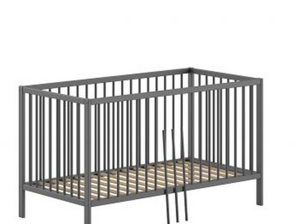 Vipack Dino Spjälsäng 70x140 cm, Antracit